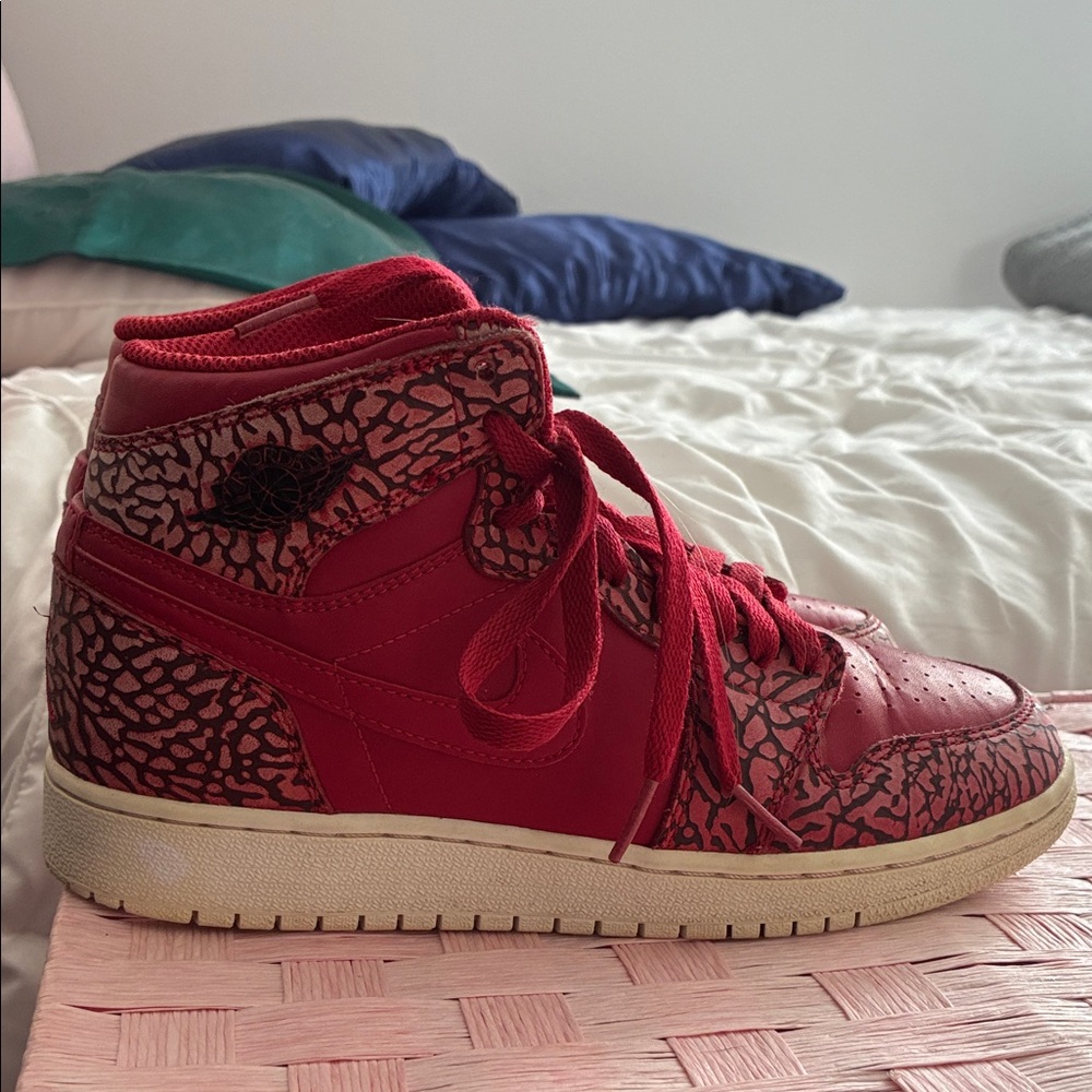 Nike Red and Black High-Top Sneakers